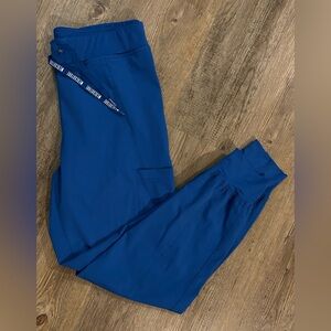 Med Couture Peaches jogger scrub bottoms for women in royal blue